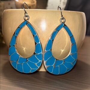 Elegant Blue Teardrop Earrings